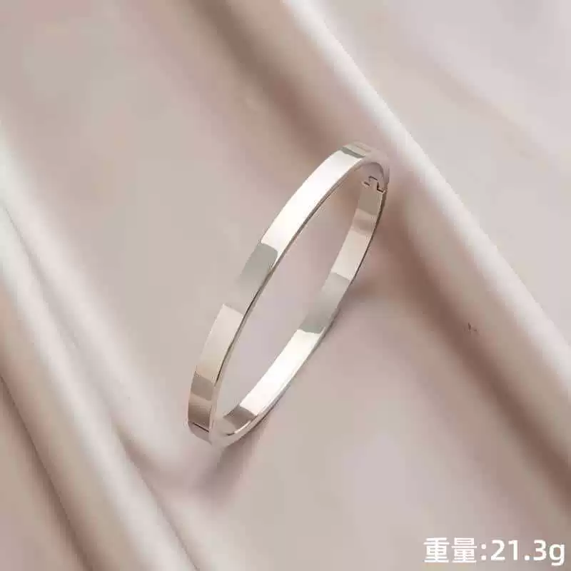Bracelet stainless steel, fashionable accessory for men and women for beloved, does not fade, European style, internet celebrity, wholesale