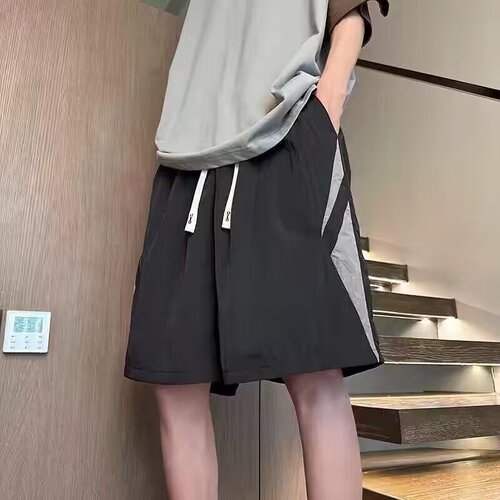 American fashion brand quick-drying shorts for men's summer ice silk breathable thin loose sports running casual quarter pants