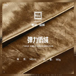 180g弹力侨绒面料 真丝丝绒秋冬晚礼服连衣裙运动服丝绒面料