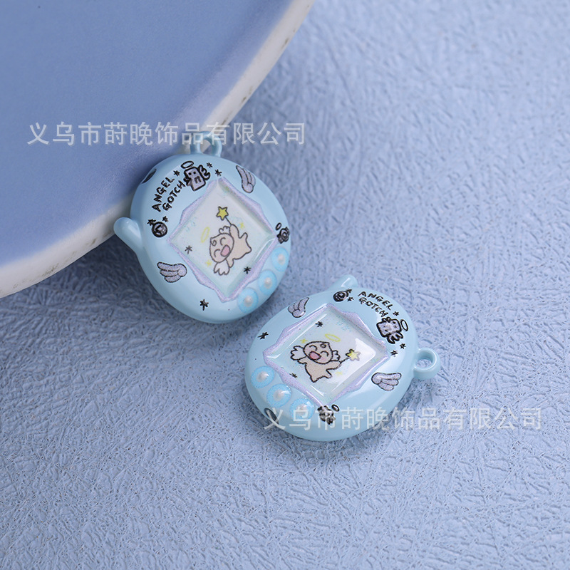 亜鉛合金ペイント漫画たまごっちペットハンドヘルドペンダント diy 携帯電話チェーンキーホルダーアクセサリーペンダント|undefined