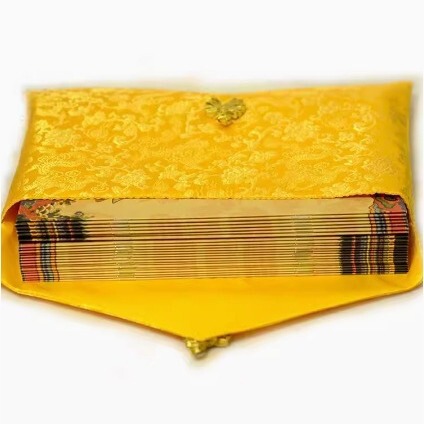 Buddhist scripture dedicated bag cover Buddhist scripture cloth Buddhist scripture bag satin high-end bag large size bag Tibetan style premium portable bag 