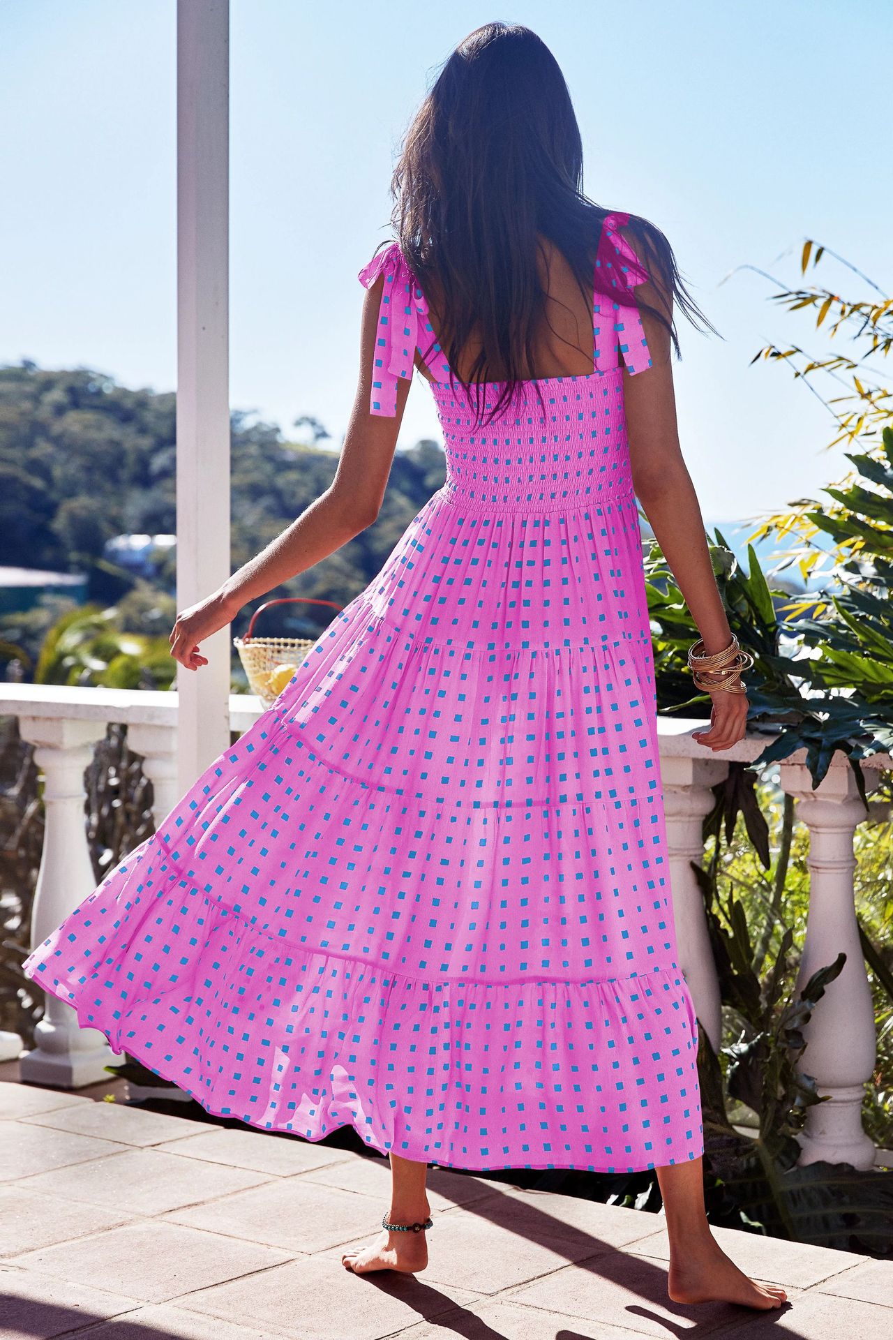 259g Weight Maxi Long Dress Dress Length Type Sleeveless Sleeve Length Regular Dress Dresses Type Regular Sleeve Sleeve Type Polyester Fabric Type High Waist Waist Line Daily Occasion Strap Neckline Regular Fit Fit Type Printing, Polka Dots Pattern Summer, Spring Season Women's Gender Elegant Style Wholesale Women's Elegant Printing Polka Dots Daily Strap Sleeveless Regular Dress 67