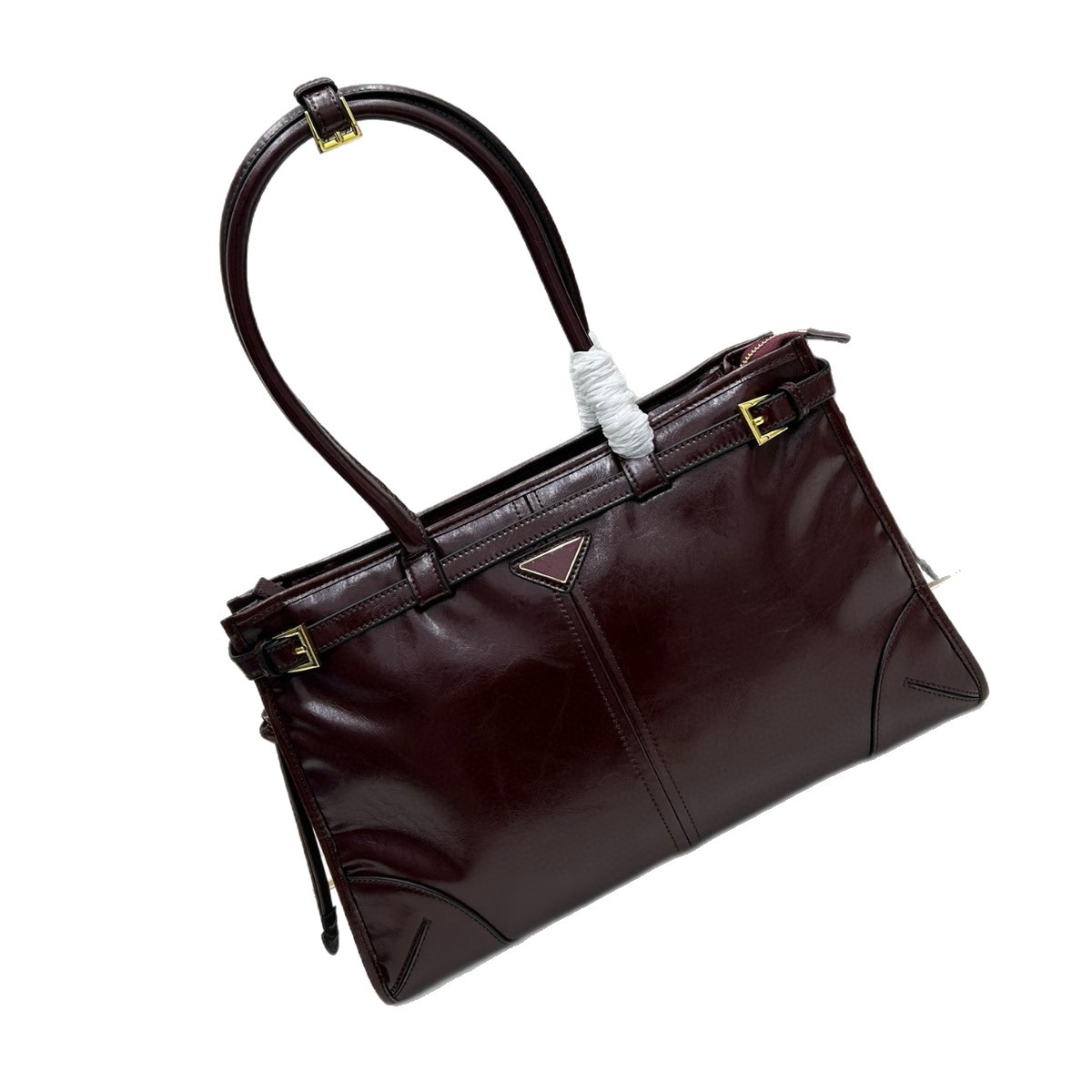Cross-border P-style Women's Genuine Leather Handbag, MONA Style Motorcycle Bag, Oil Wax Leather Retro Shoulder Underarm Bag - Thumbnail 5