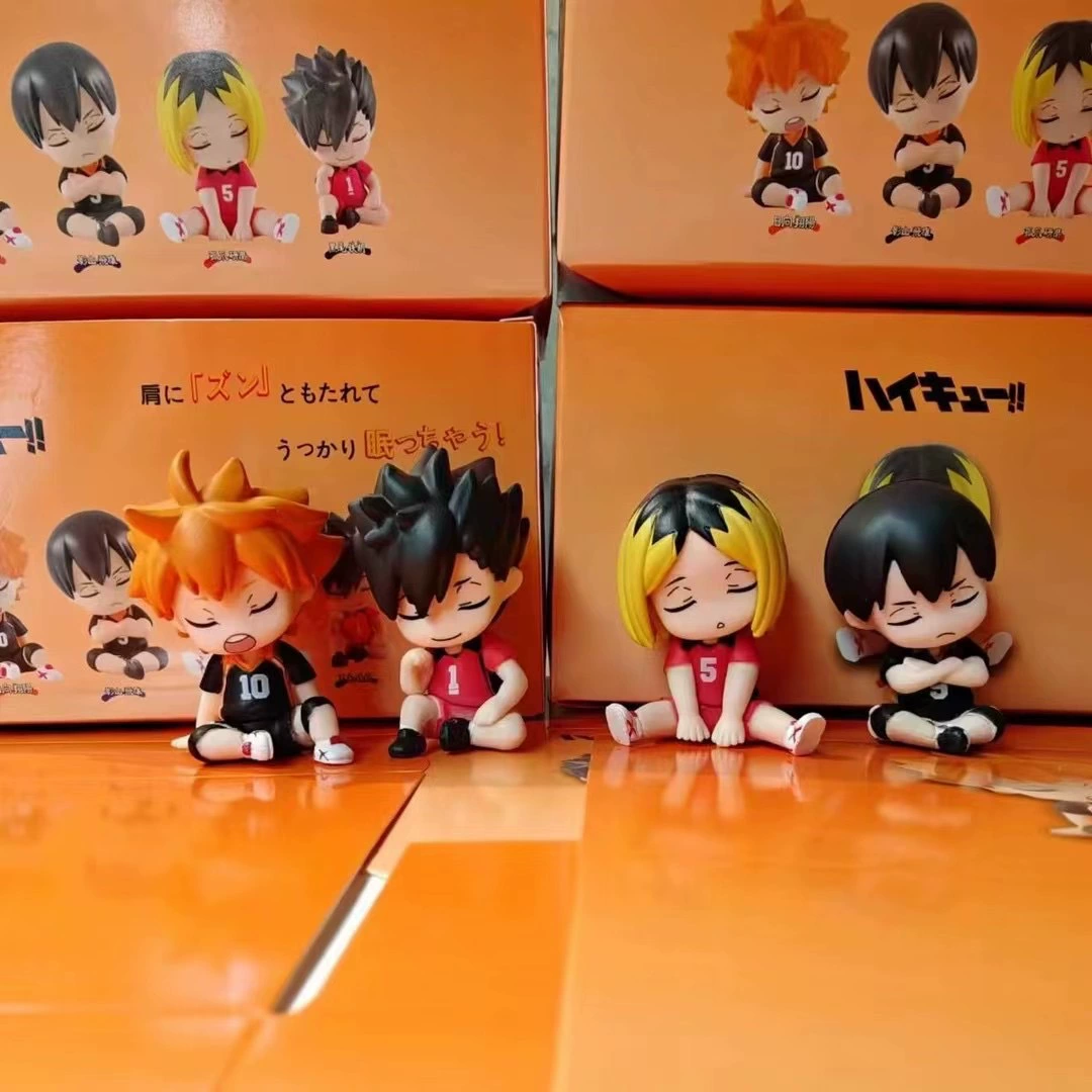 Фигура для волейбола мальчик Sleeping Q версия, коробка куклы, Egg Hinata Shoyo Kageyama Tobio, настольный декор, gachapon
