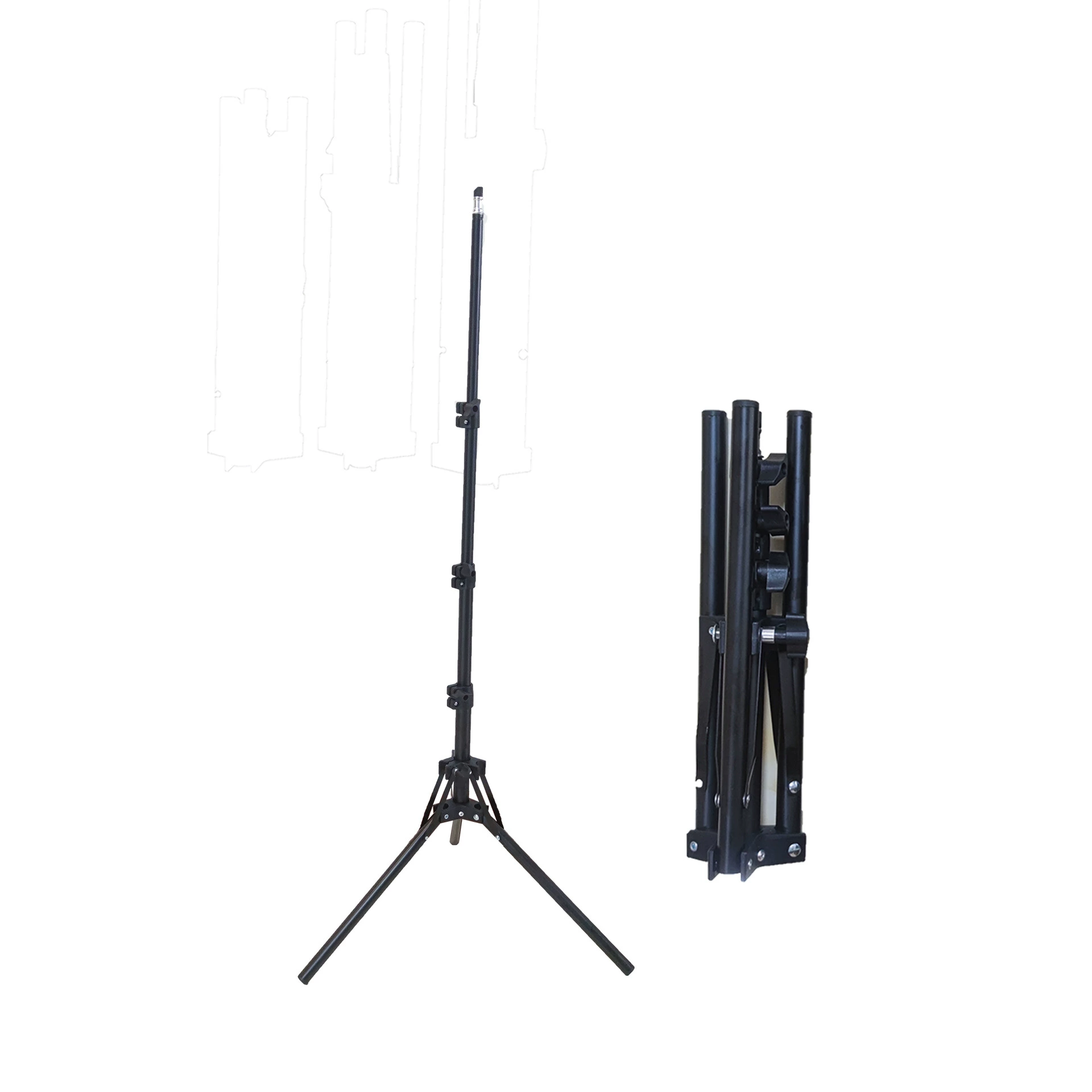 Tubing, handheld fill light, camera, adjustable tripod, 1.6m