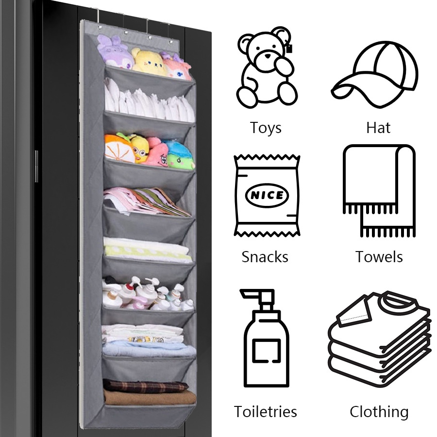  Home Storage & Organization wall mounted shoe bag multi function door storage hanging bag multi layer sundries storage bag_voghion.com
