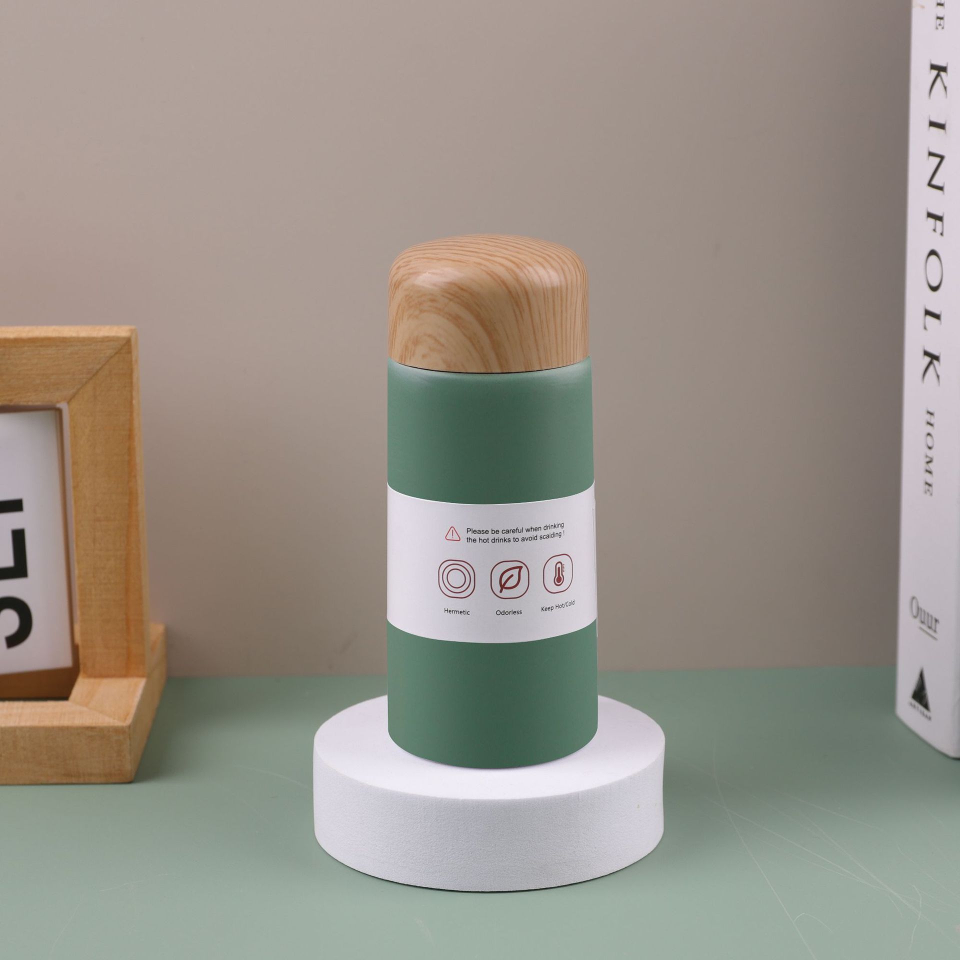 304 acero inoxidable mini taza de madera japonesa simple creativa taza de bolsillo portátil encantadora taza de regalo