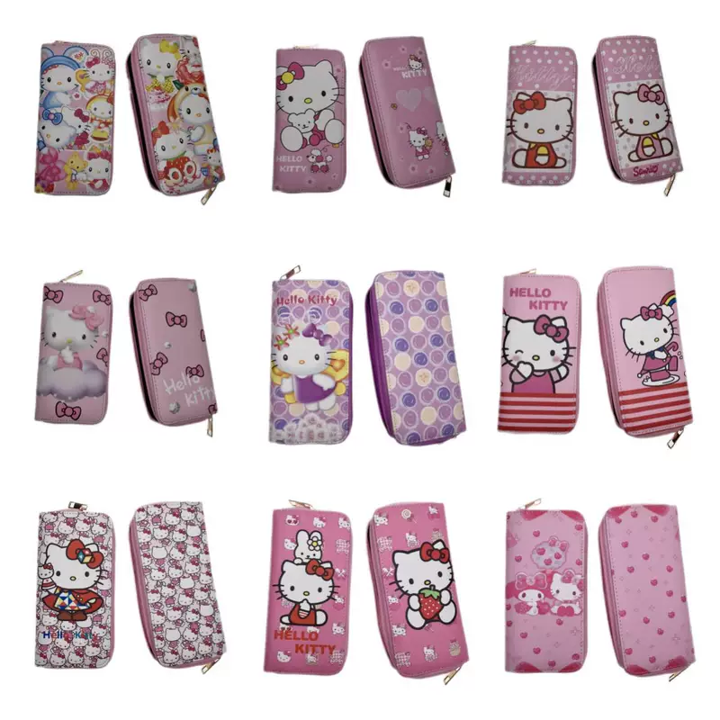 Hello kitty, милый мультяшный свежий кошелек, длинная ручка, маленькая clutch-сумочка