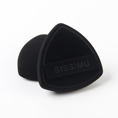高定黒鳳梨パフ三角スポンジパフファンデーション専用化粧両面乾湿両用黒パフXL
