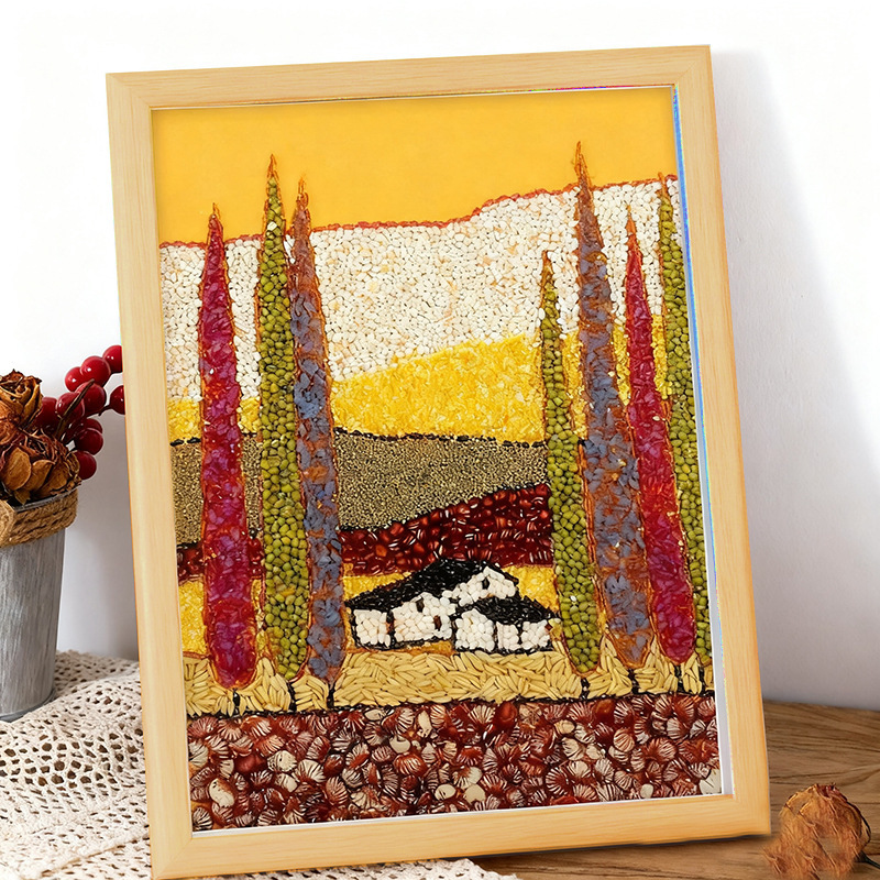 Grains Paste Painting Primary School Students Kindergarten Bean Seeds Harvest Spring Handmade DIY Wooden Photo Frame Grains Paste Painting Primary School Students Kindergarten Bean Seeds Harvest Spring Handmade DIY Wooden Photo Frame
