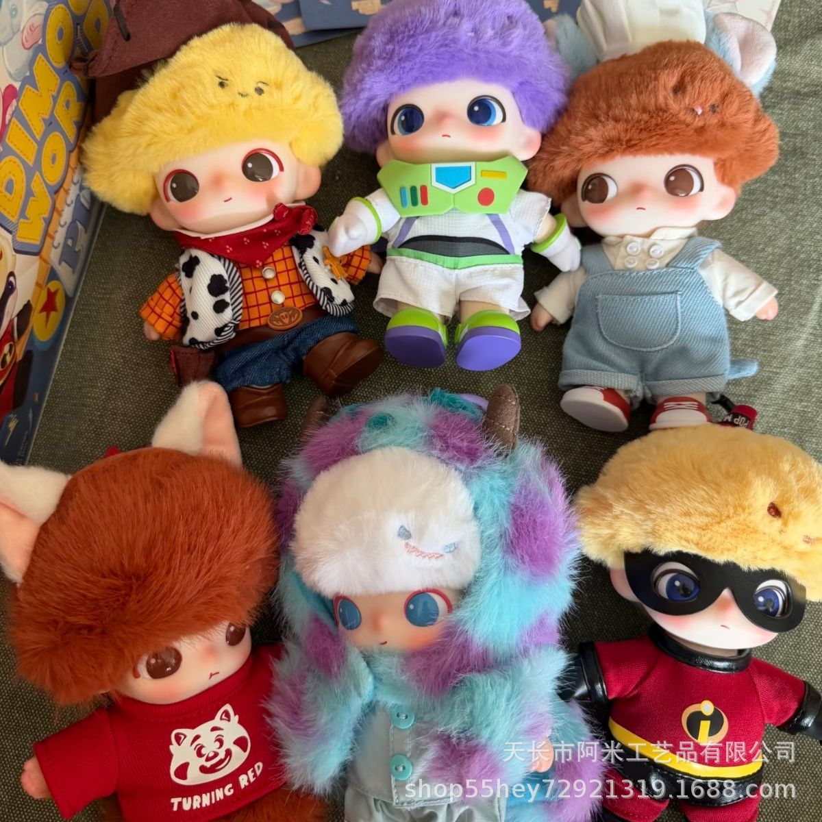 현물 크로스보더 신제품 DIMOO 연명 디모 PIXAR 시리즈 블라인드 박스 모직 피
