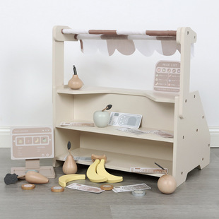 Scandinavian cream fruit family wooden toy
