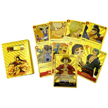 亚马逊55张海贼人物英语金箔卡 烫金卡牌游戏收藏卡片