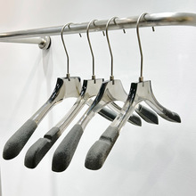 服装店亚克力透明衣架塑料烟灰植绒防滑女装店衣服挂撑子裤夹批发