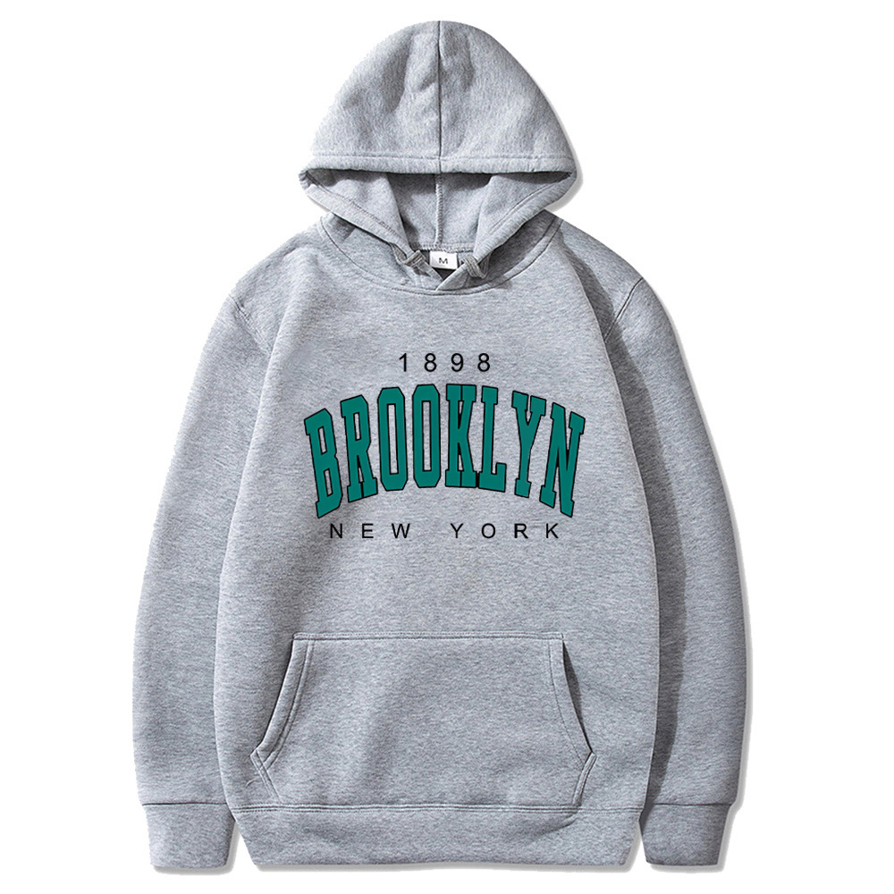 1898 Brooklyn New York Printed Mens Hoody Creativity Crewnec