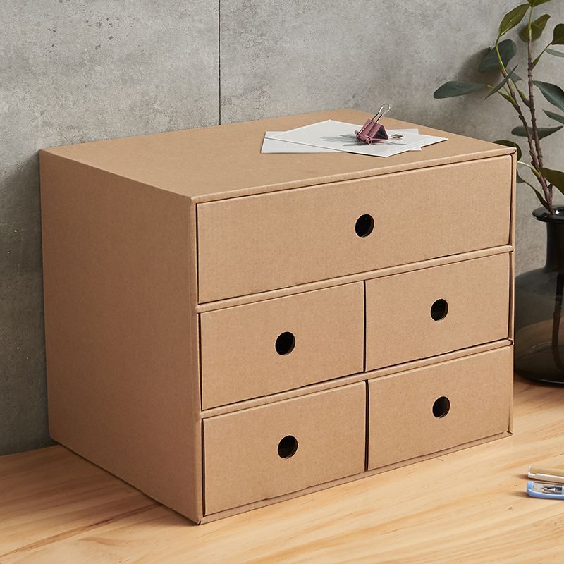 纸质多层房间宿舍桌面桌上收纳盒办公档案文件柜抽屉式简约a4纸盒