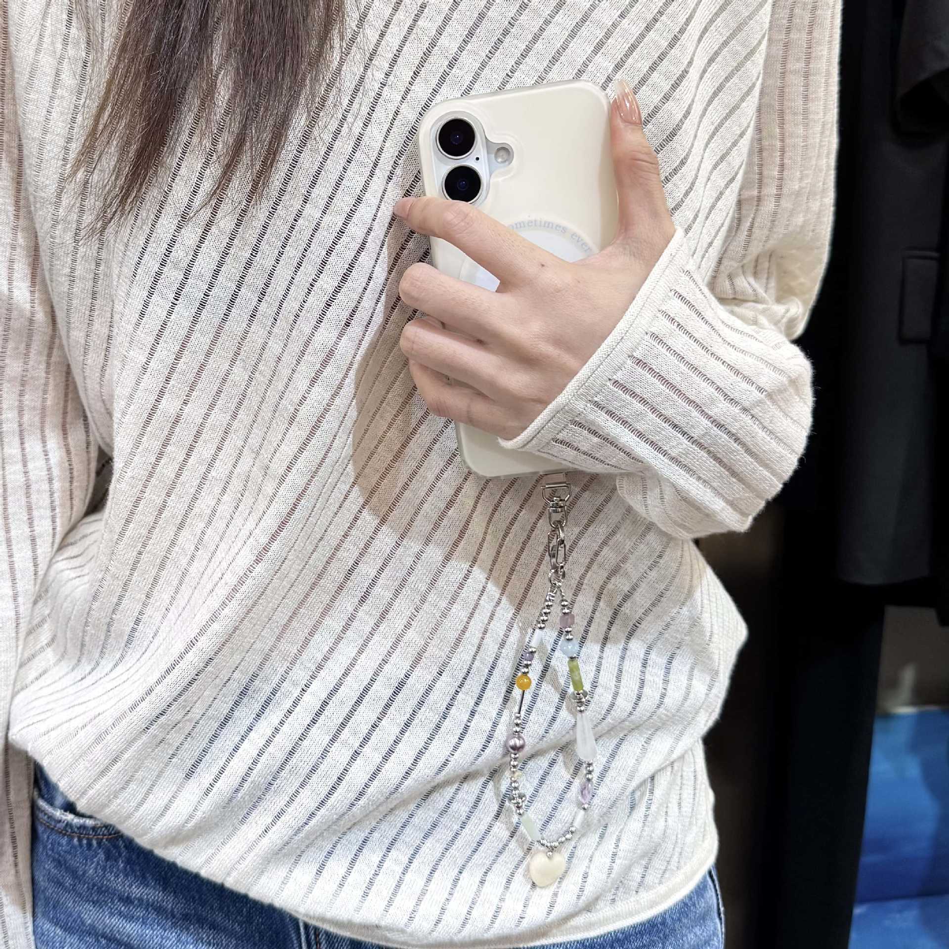 Nueva marca de marea de alta calidad cosmos estrella cadena de cuentas de caso de teléfono móvil colgante bolso colgante colgante de muñeca inswind