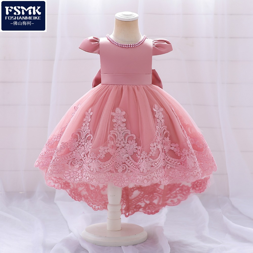Amazon nuevo vestido de niña de encaje de malla pettiskirt cumpleaños princesa vestido de bebé de un año de edad