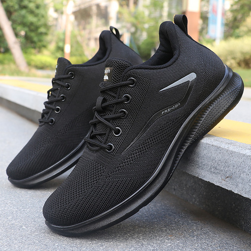 Men's woven spring shoes, wholesale men's casual shoes, polyurethane breathable mesh sports shoes for men