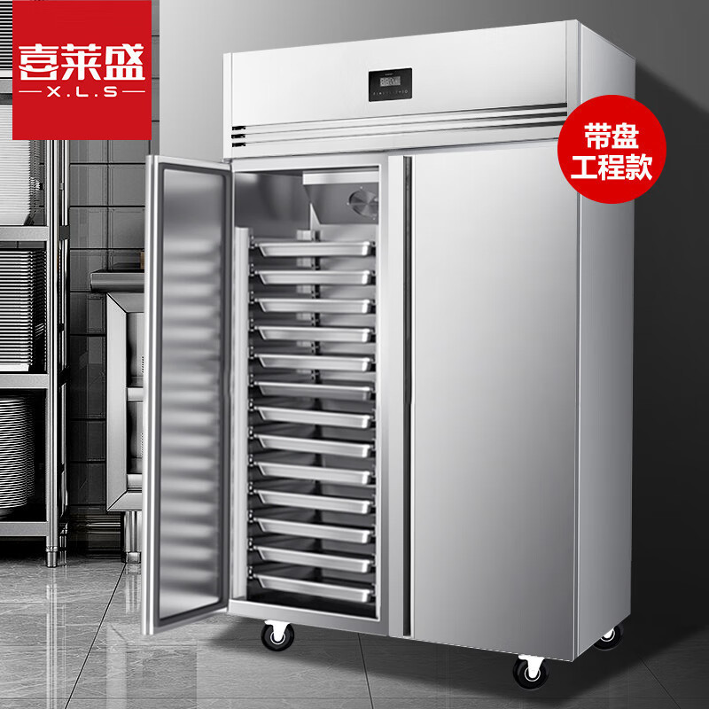 喜莱盛食品留样柜学校公司水果蔬菜留样保鲜展示柜商用双门冰柜