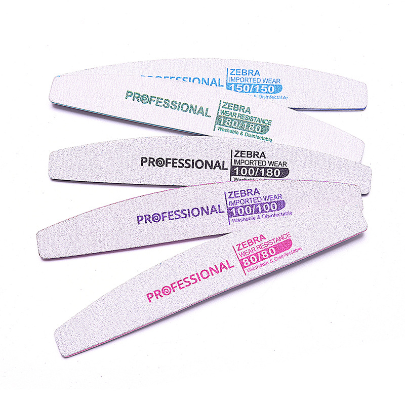 Importación de arena profesional de color doble cuchillo archivos de uñas de fricción de uñas herramientas de tira de pulido de 1.8 mm de espesor placa de goma image 6