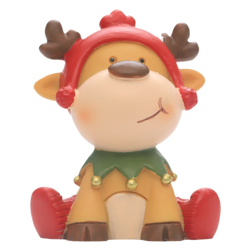 Zakka decoración de Navidad creativa ins decoración de escritorio del hogar coche de dibujos animados pequeña decoración regalo de vacaciones