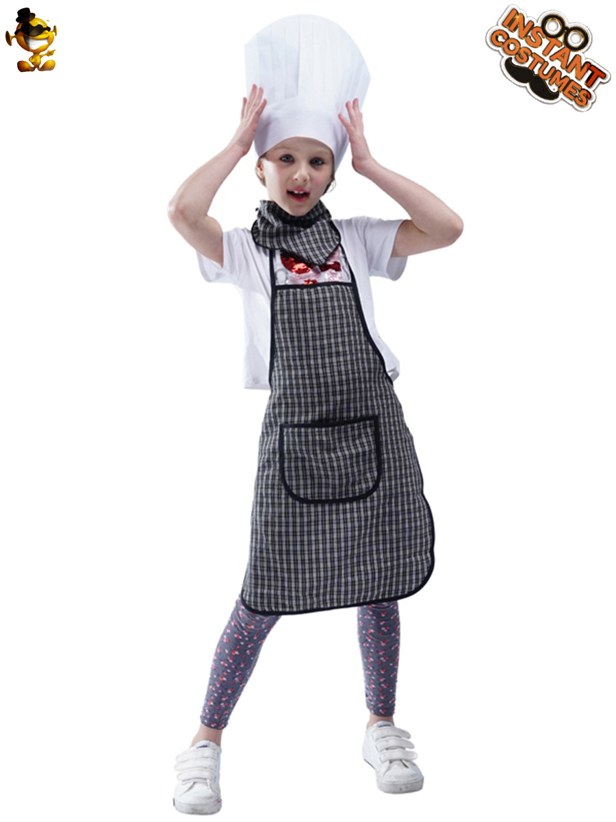 Transfronterizo nueva niña Chef Delantal disfraz de la etapa de disfraces juego de rol traje Cosplay ropa
