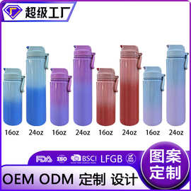 外贸款Aqua18oz24oz22ozwater bottle双层304不锈钢运动太空水壶