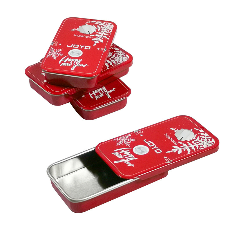 Customized Sliding Cover Red Small Iron Box Aromatherapy Iron Box Pick Push-Pull Box Screw Accessories Metal Box Square