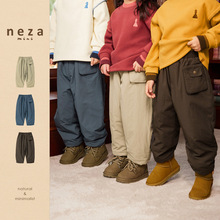neza【冬日巡礼】儿童裤子冬装女童裤子保暖加厚运动裤男童棉裤