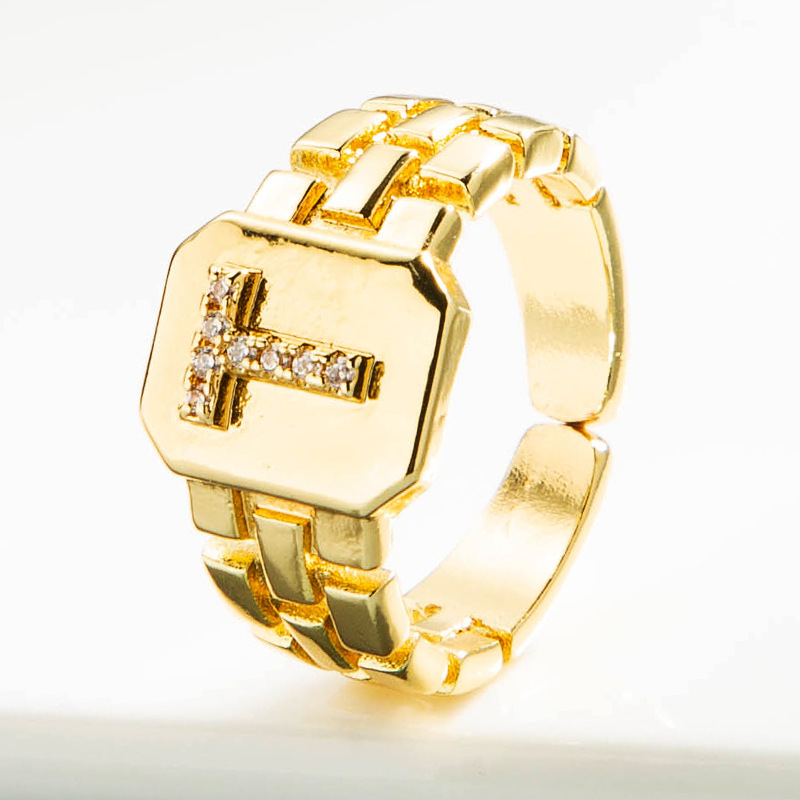 Wholesale Retro Watchband 26 English Letter Copper Gold-plated Ring Nihaojewelry display picture 15