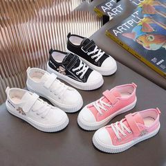 2024 Spring New Bear Style Children's Canvas Shoes for Girls and Boys, Breathable Soft Sole Casual Board Shoes
