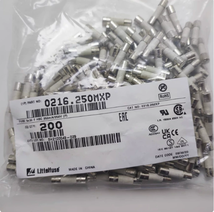 Оригинальный Ritte 0216.250MXP параметр 0.25A 250V 5*20 Быстрый плавкий керамический предохранитель трубки