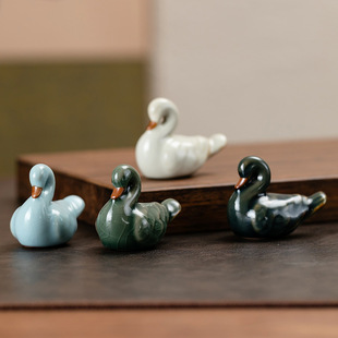 Tea Table, Tea Set, Tea Play, Fine Jewelry, Cute Duck Cover, Tea Ceremony Accessories, Ru Kiln, Tea Pet Ornaments
