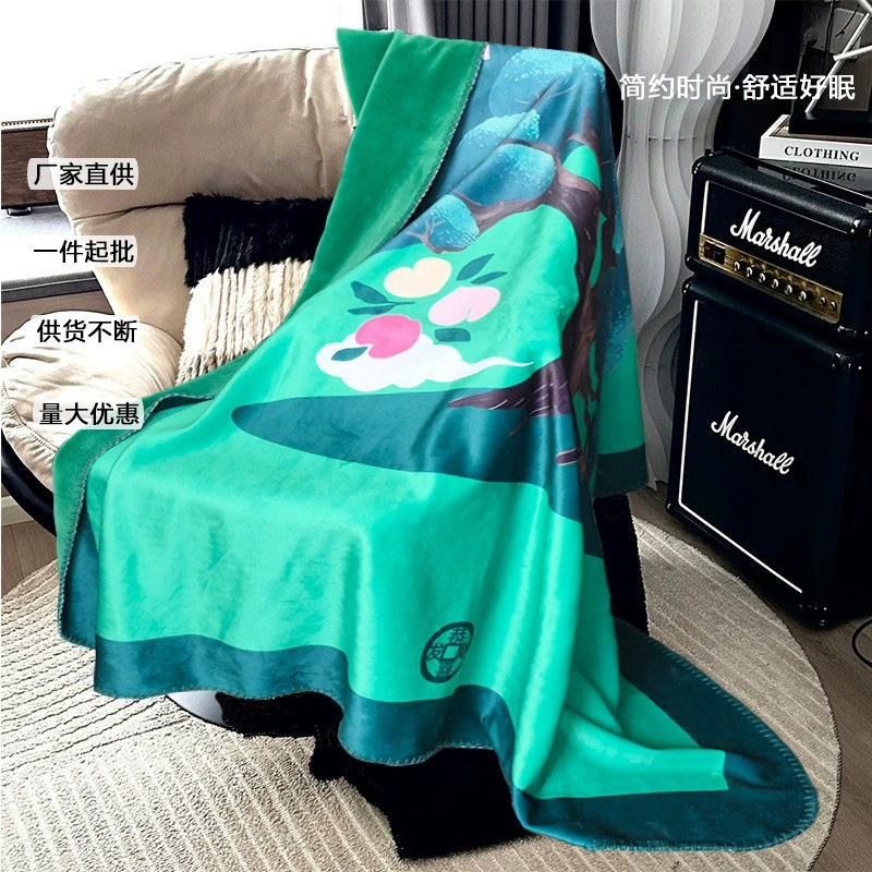 Зимнее одеяло из хрустального вельвета с принтом, однослойное, двуслойное, утолщенное, для офисного сна