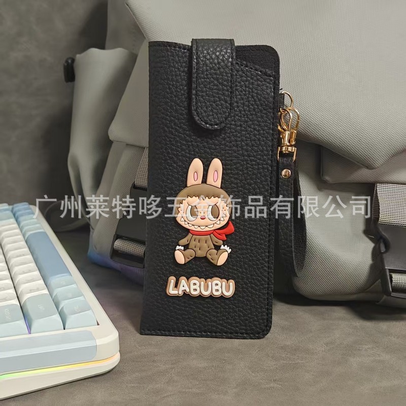 现货卡通拉布布皮革眼镜包挂绳款太阳镜墨镜收纳包PU皮挂包眼镜袋|undefined