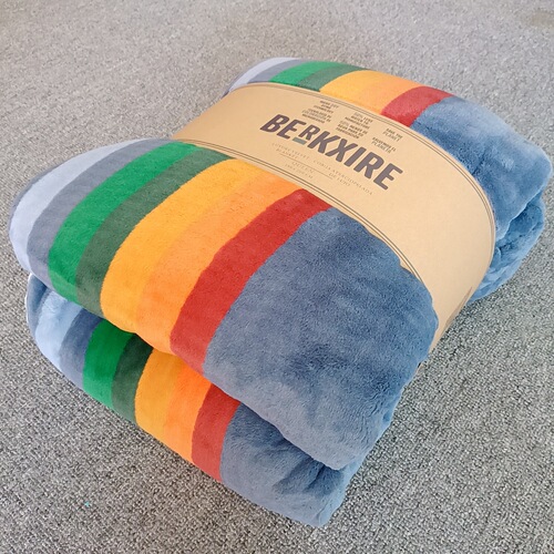 Berkshire Bohemian Style Plush Throw Blanket, Racer Silk Faux Rabbit Fur Fleece Blanket for Office Nap
