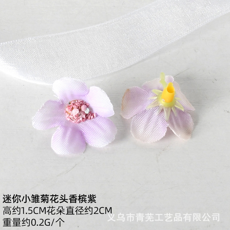 Flores de seda de simulación de flores púrpura mezcladas DiNuevo estilo antiguo chino tocado de seda de seda decoración de material de flores de alto nivel