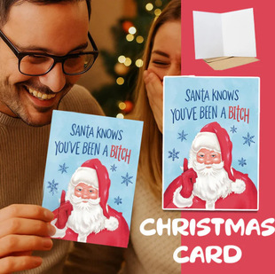 &ldquo;Santa Knows You&rsquo;ve Been a B*tch&rdquo; Christmas Card �}�Q�R��