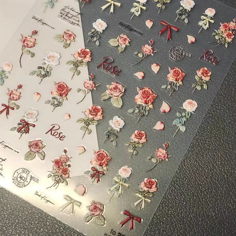 Trendy and Cute Xiaohongshu Flower Nail Stickers, High-Quality 3D Fresh Ins-Style Nail Art Collection Trendy and Cute Xiaohongshu Flower Nail Stickers, High-Quality 3D Fresh Ins-Style Nail Art Collection