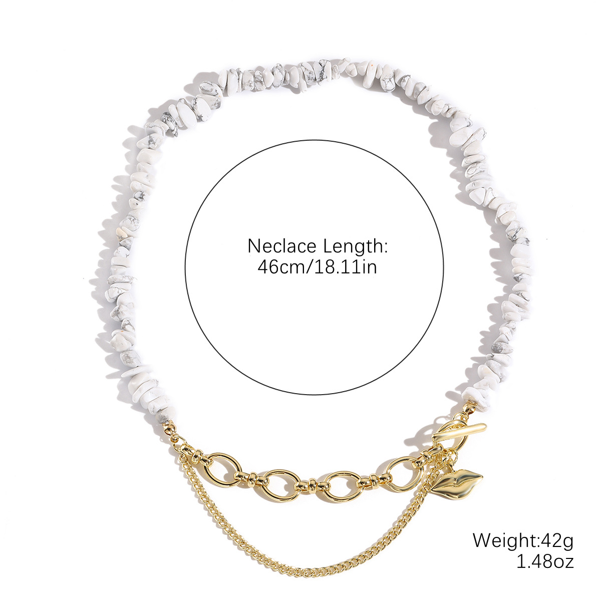 N2504-16 흰색 자갈 목걸이