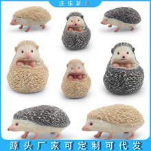跨境仿真刺猬模型野生动物偷瓜獾刺团猬鼠毛刺微景观装饰手办摆件