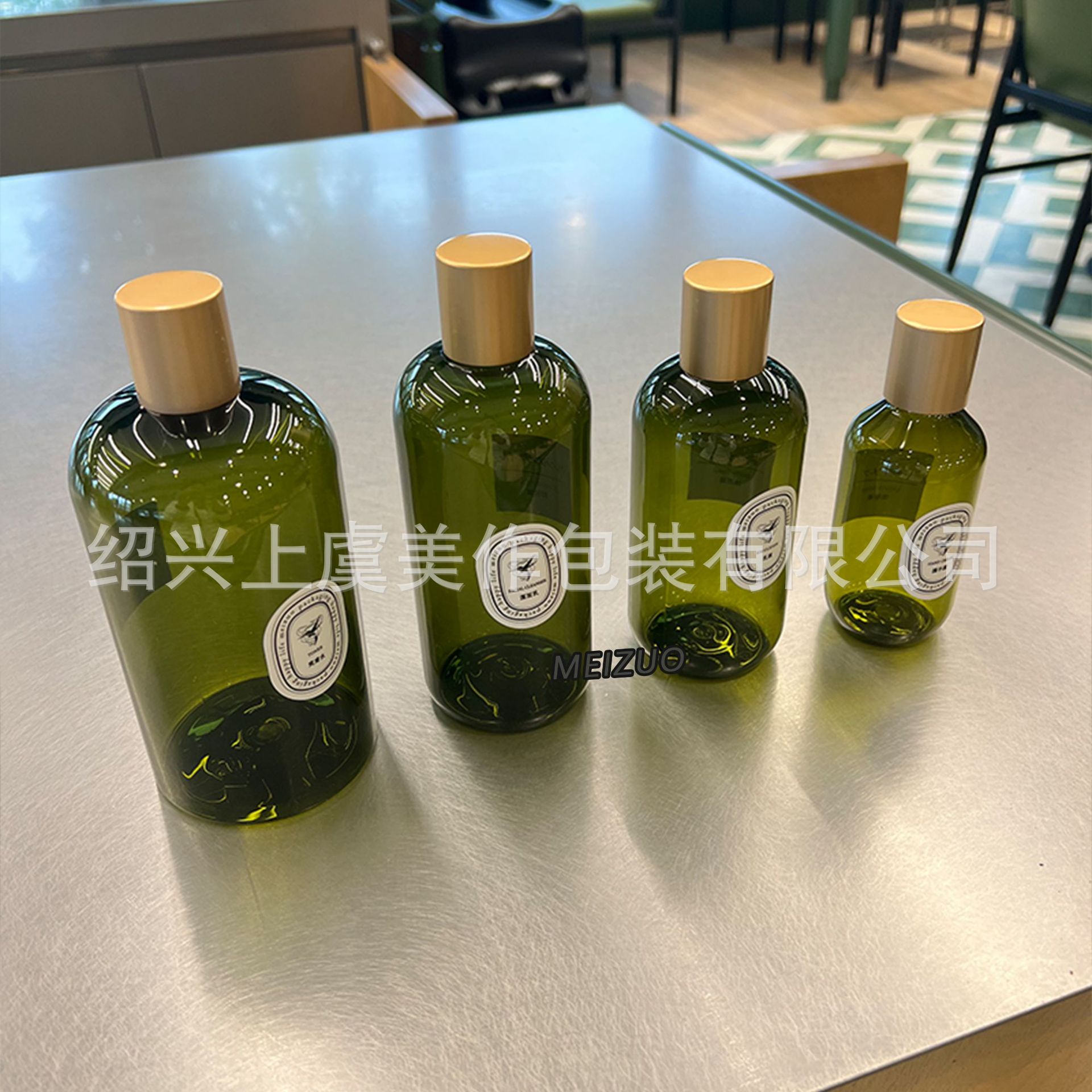 Sen verde protector de luz natural viento tipo tapa de tornillo botella de reemplazo de loción de gran capacidad 500ml champú acondicionador de cabello baño