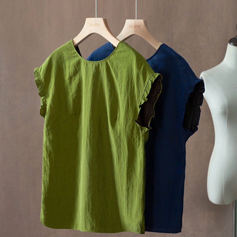 100% Mulberry Silk Double-Sided Silk Short-Sleeve T-Shirt for Women, Elegant and Youthful Summer Top