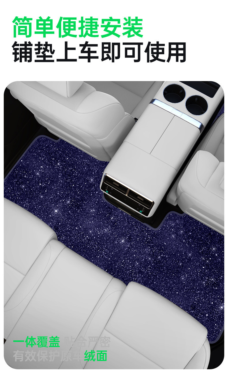 Suitable for the New Zeekr 009 Floor Mats, Starry Sky Carpet Surface, 26 Types of Car Interior Modification Accessories, Trunk Mat