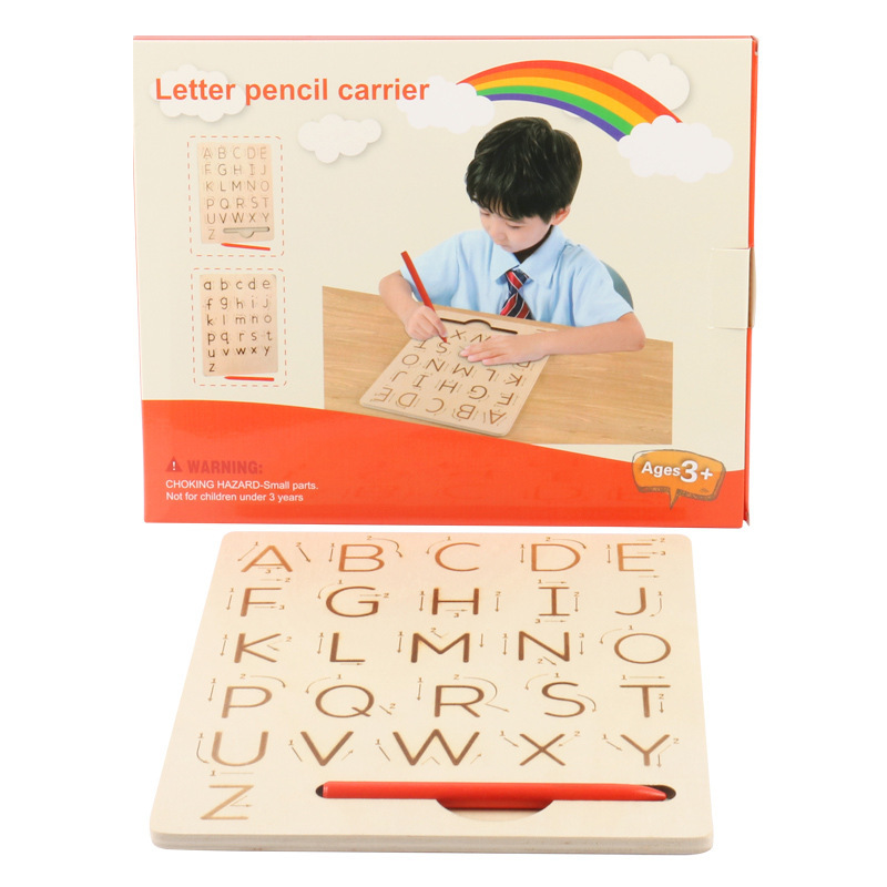 Children's wooden letters and numbers, pen for early age, calligraphy, smart toy, early education 5