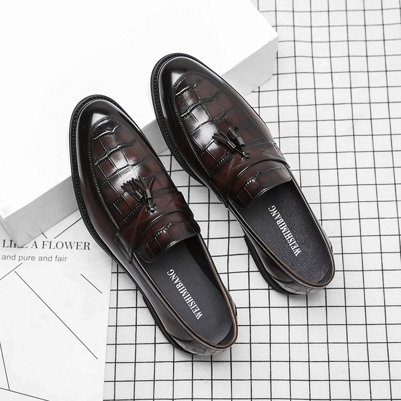Мужские летние туфли 2024 года, британский стиль, из натуральной кожи, удобные, дышащие, лоферы для бизнеса и повседневной носки.