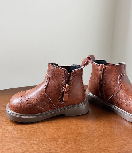 {15-37 size} Girls Martin boots  autumn new baby toddler shoes British retro children's leather boots