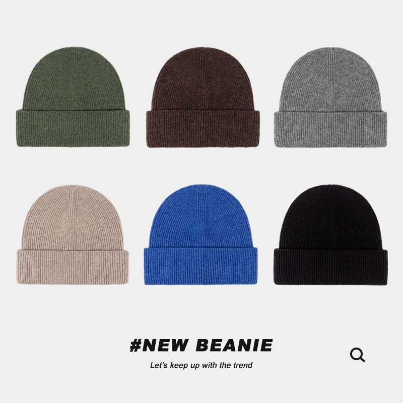 加工定制显脸小毛线帽宽松舒适针织帽女秋冬冷帽大头围针织帽男