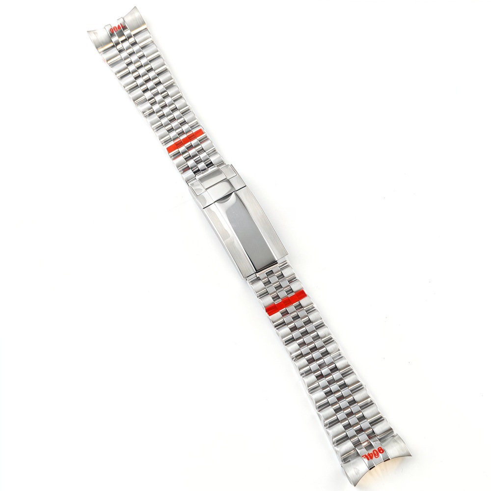 Correa de acero de ajuste fino pulsera de pulsera 21mm sólido de acero plegable accesorios de reloj Renacimiento